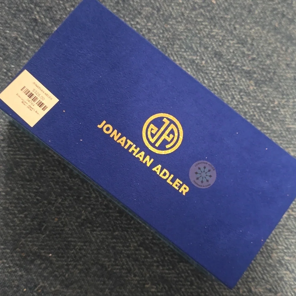 JONATHAN ADLER Eden Lacquer Box, Color Blue, Retail Price $325.00 USD